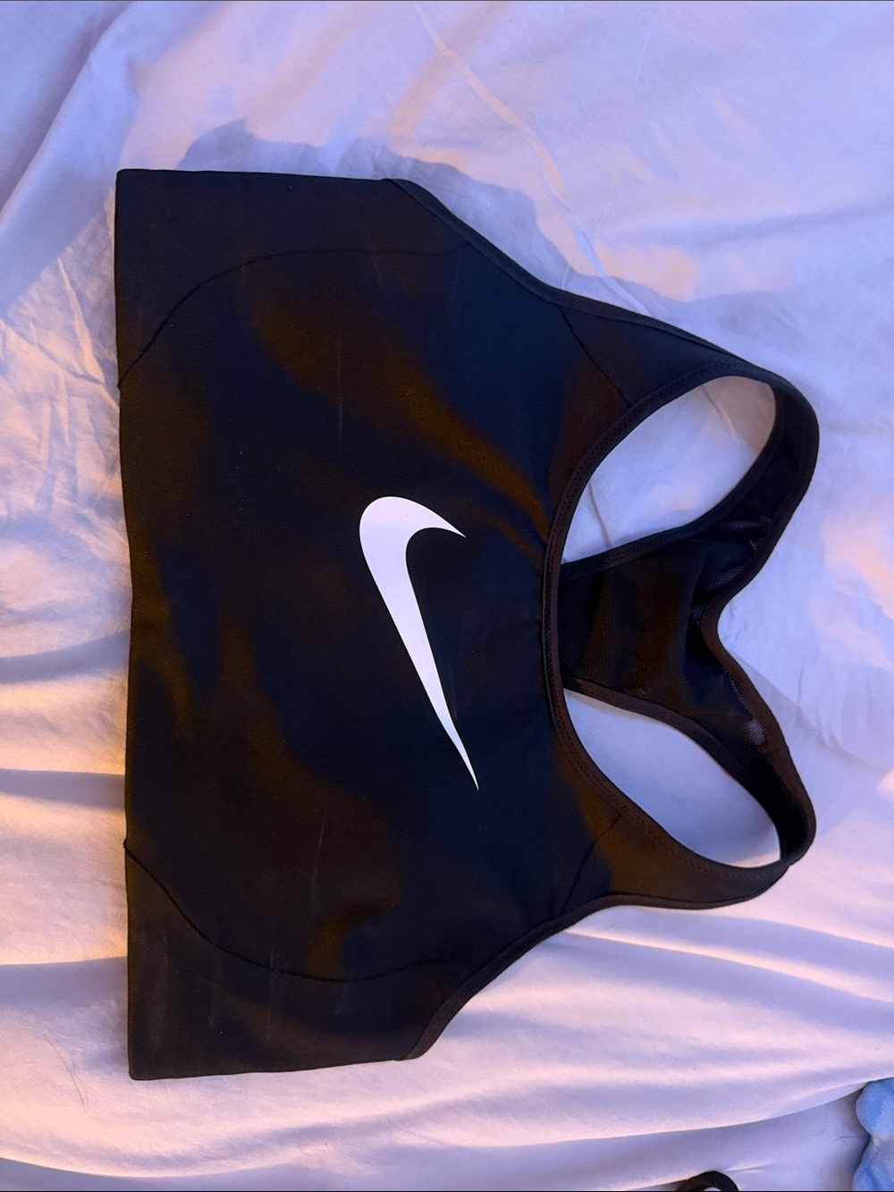Nike Women’s Black Sports Bra with White Swoosh